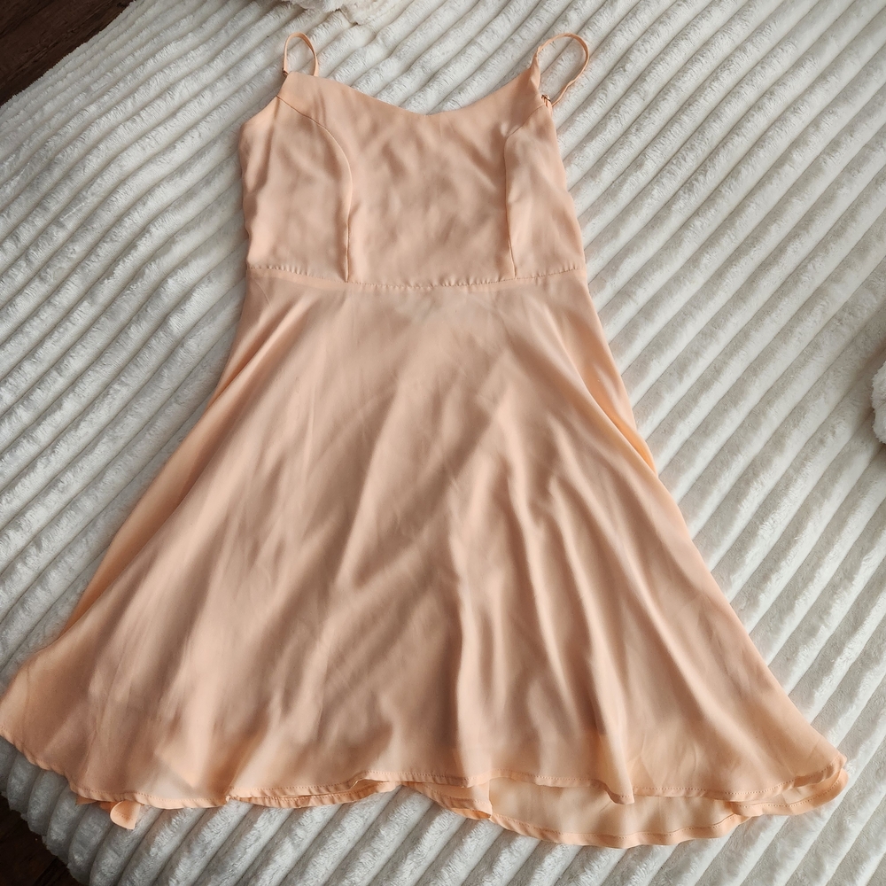 ANGL Peach Spaghetti Strap Dress